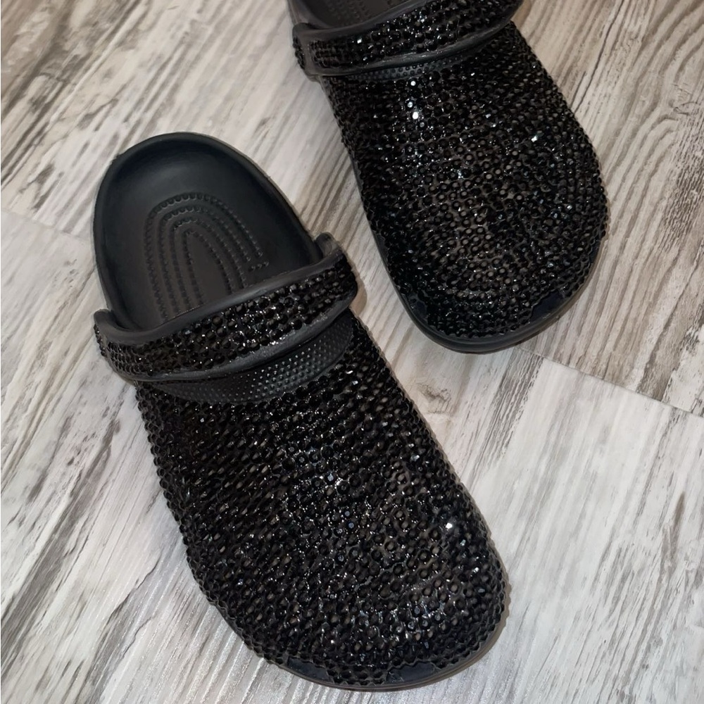 Black Rhinestone Clogs and Cap Set - Picture 4 of 5